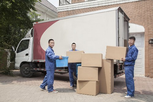 Removal van and packed boxes outside a Chelsfield home