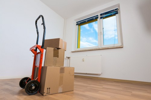 Local moving van positioned for a commercial move near Chelsfield
