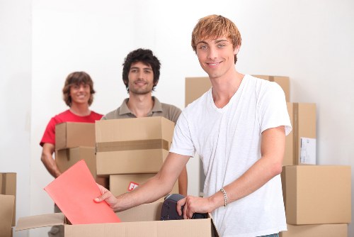 Packed boxes and moving supplies for a local relocation
