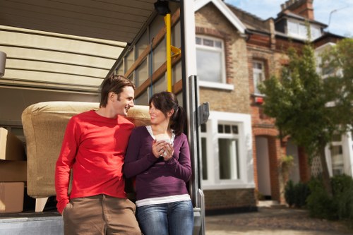 Careful loading of household furniture and boxes for a local move